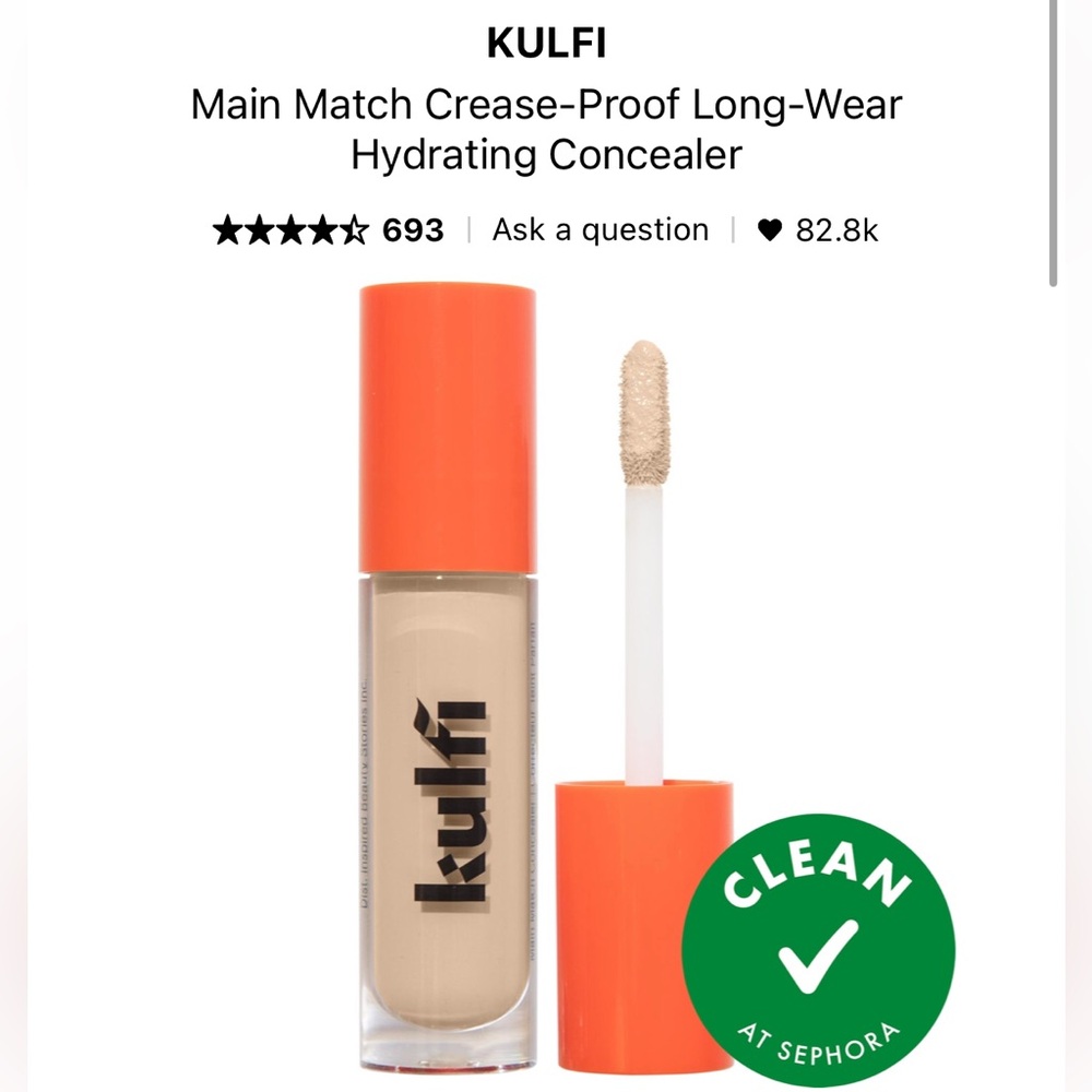 KULFI Main Match Crease-Proof Long-Wear Hydrating Concealer